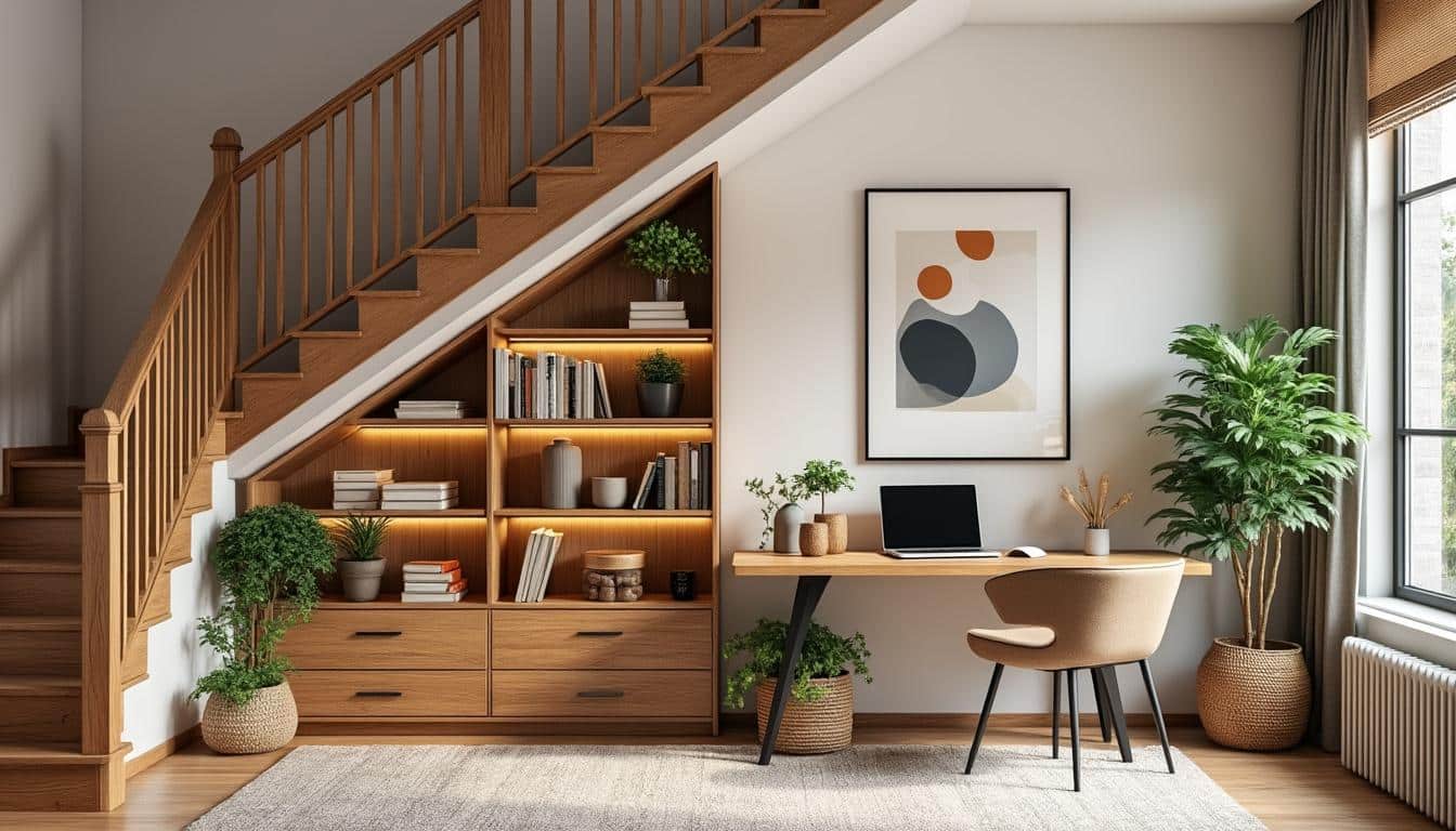 Sous l’escalier : 5 idées originales pour utiliser chaque recoin