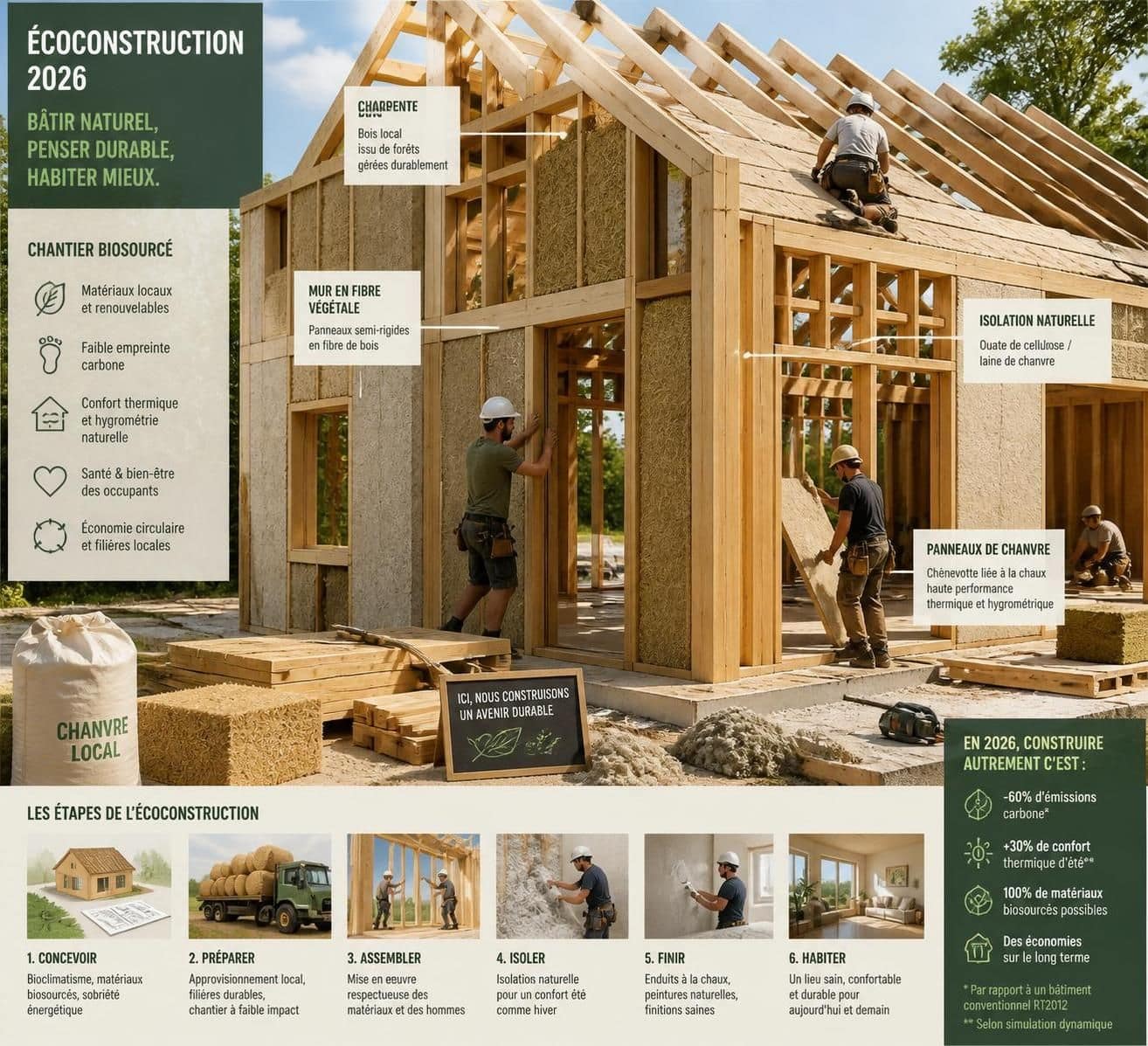 découvrez les usages réels des matériaux biosourcés dans le gros œuvre et leur impact sur la construction durable.